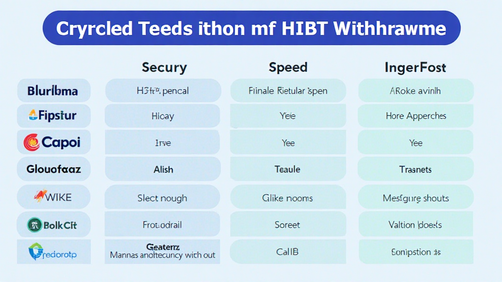 HIBT withdrawal methods comparison